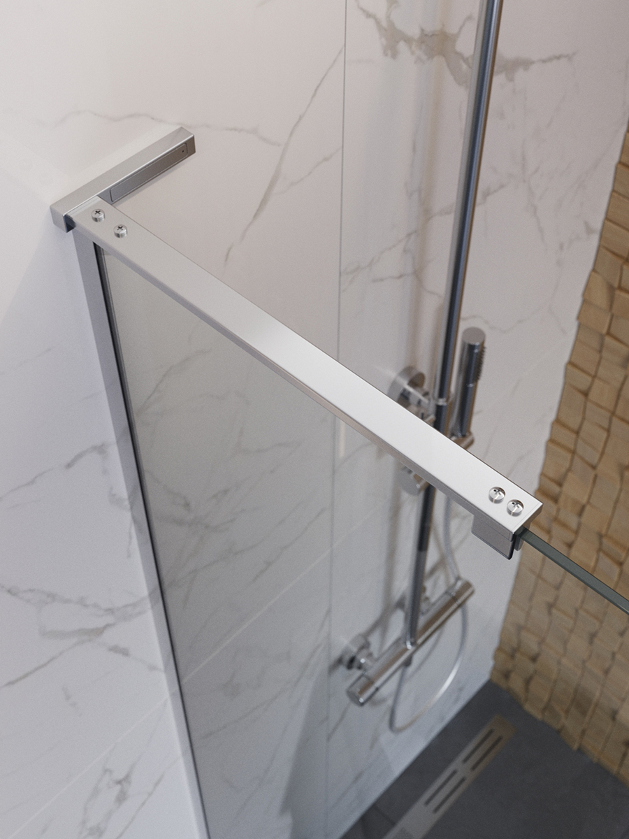 Душевая перегородка BelBagno UNO-L-1-TB-110-C-Cr профиль хром, стекло прозрачное