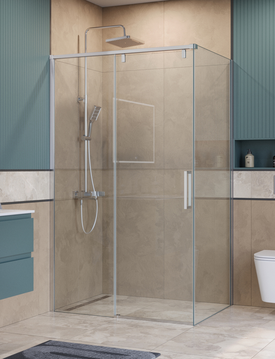 купить Душевой уголок 120*80см BelBagno SOFT_CLOSE-1-AH-1-120/80-C-Cr профиль хром, стекло прозрачное 