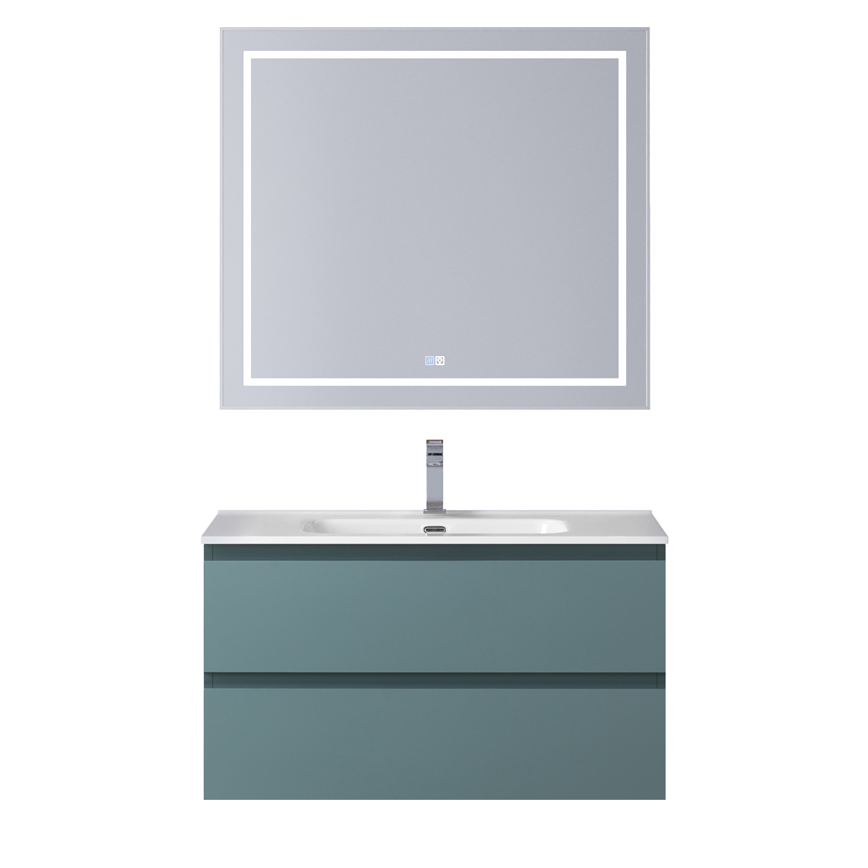Тумба с раковиной подвесная BelBagno KRAFT-800-2C-SO-AO Голубой матовый, раковина белая BB800ETL