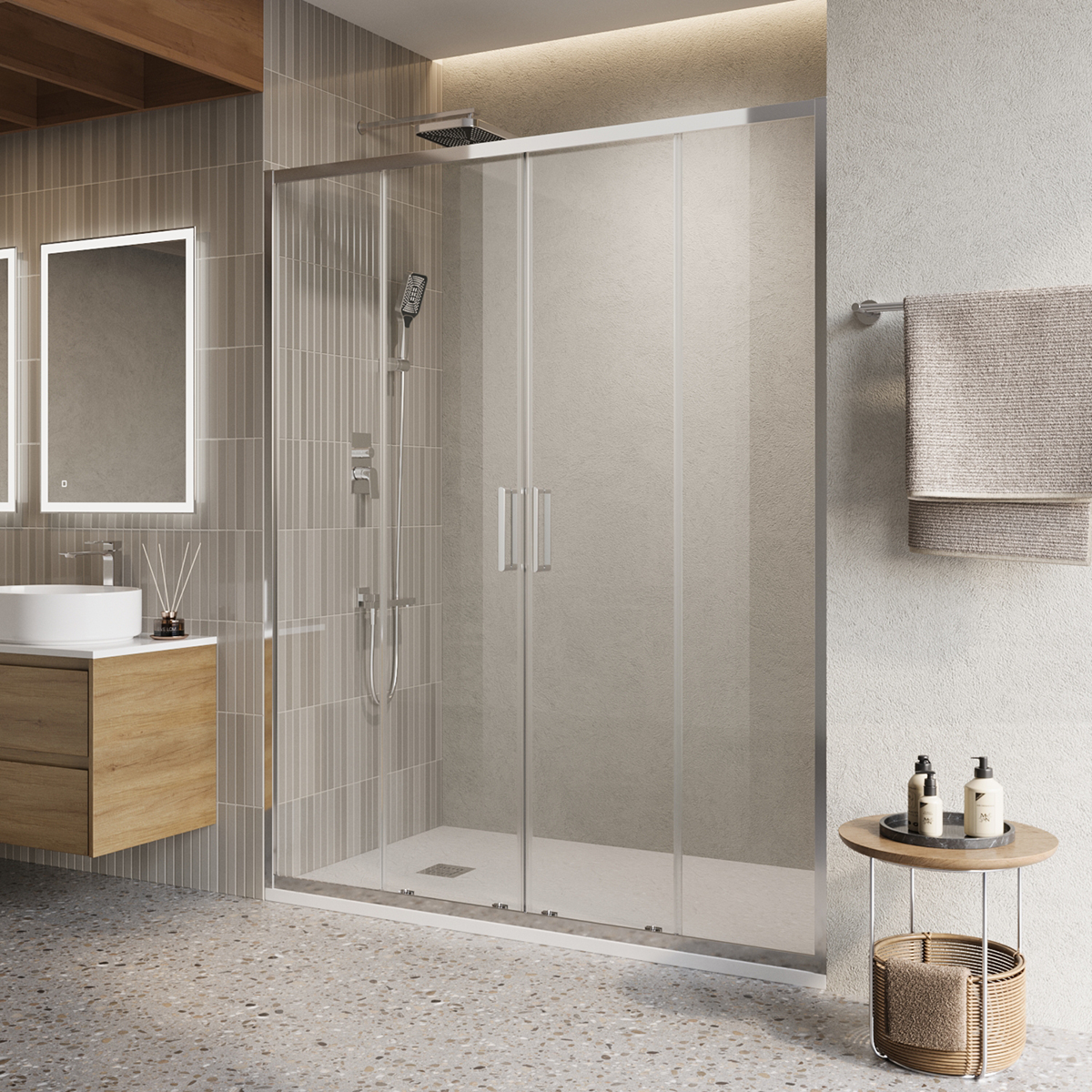 Дверь в проём BelBagno LUCE-BF-2-160-C-Cr