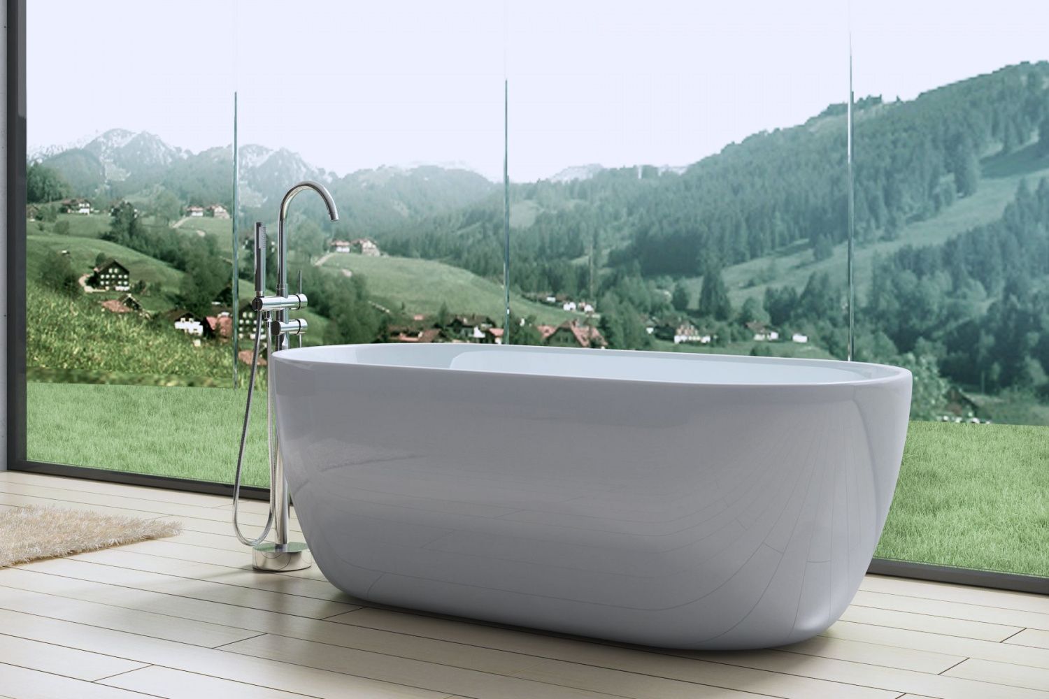 Акриловая ванна AM-518-1500-750