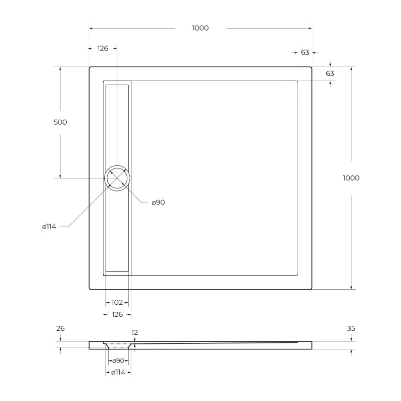 Акриловый поддон 100х100 BelBagno TRAY-BB-DUE-A-100-4-W0 без сифона