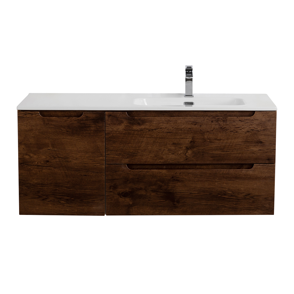 Подвесная тумба с раковиной BelBagno ETNA 120 Rovere Moro правая, ETNA-1200-2C-1A-SO-RW-R + BB1200ETL-R