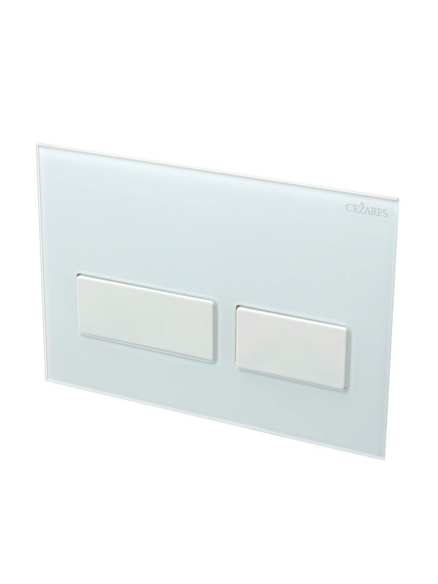 Кнопка смыва CEZARES LUX-GB-2-BIO, белое стекло/белый матовый