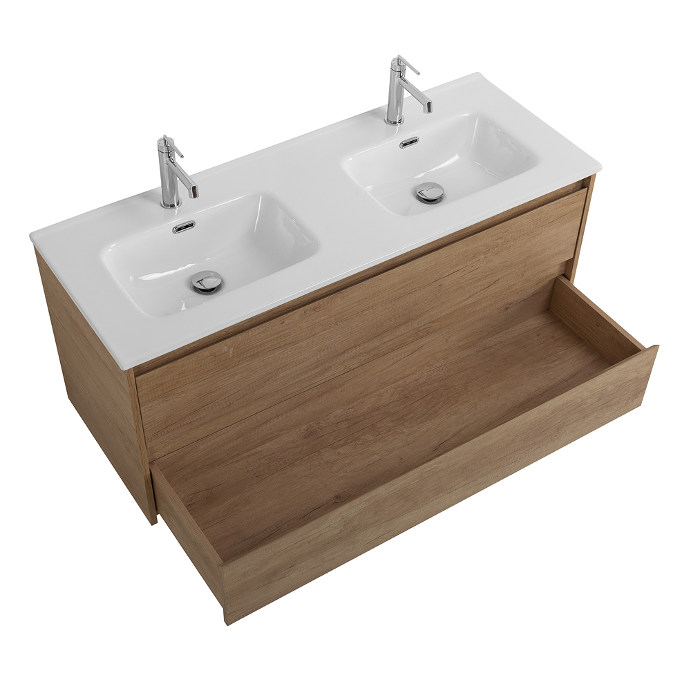 Тумба BelBagno KRAFT-1200-2C-SO-2-RNN с 2-й раковиной BelBagno BB1200-2-ETL, Rovere Nebrasca Nature