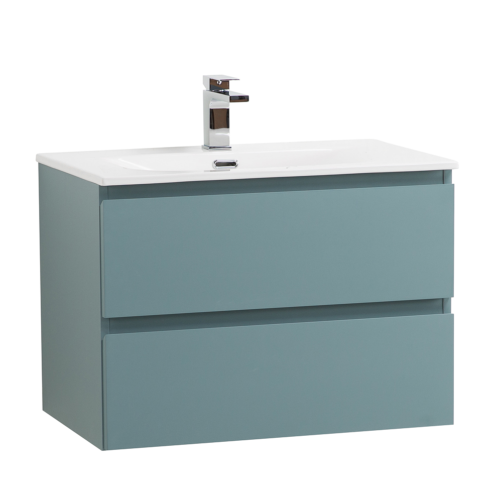Тумба с раковиной подвесная BelBagno KRAFT-600-2C-SO-AO Голубой матовый, раковина белая BB-8099-60