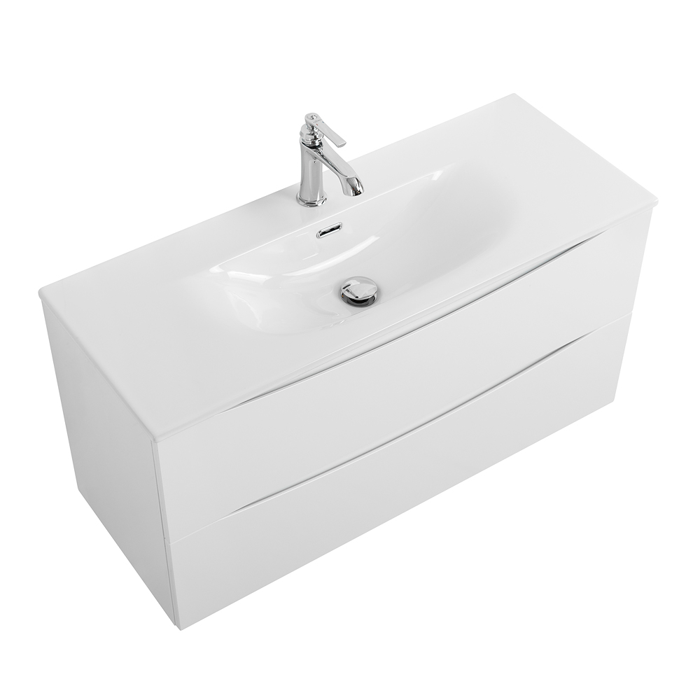 Тумба с раковиной подвесная BelBagno MARINO-CER-MINI-900-2C-SO-BL-P Bianco Lucido, раковина белая BB-8099-3-90