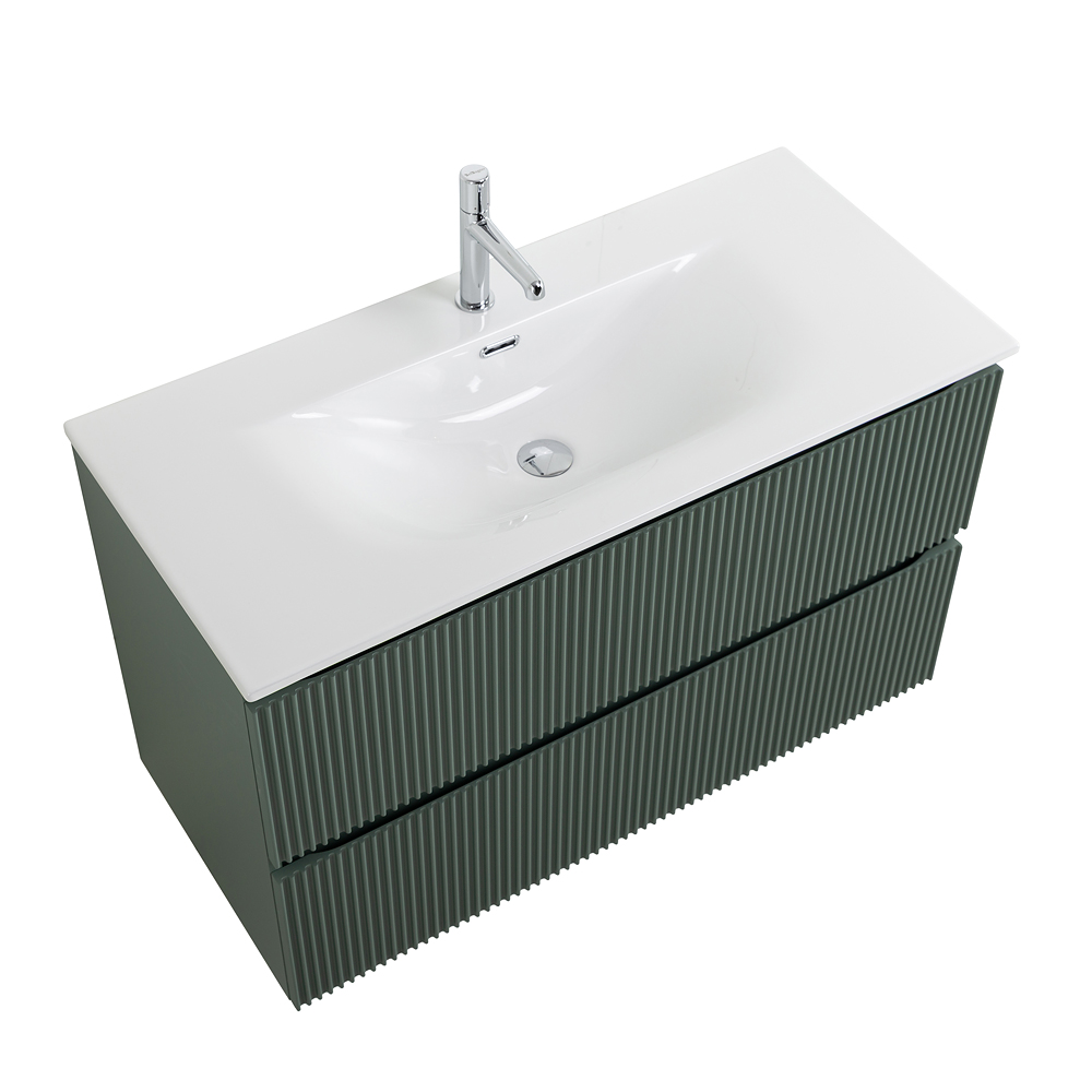 Тумба с раковиной подвесная BelBagno UNO-1000-2C-SO-VO Еловый матовый, раковина белая BB-8099-100