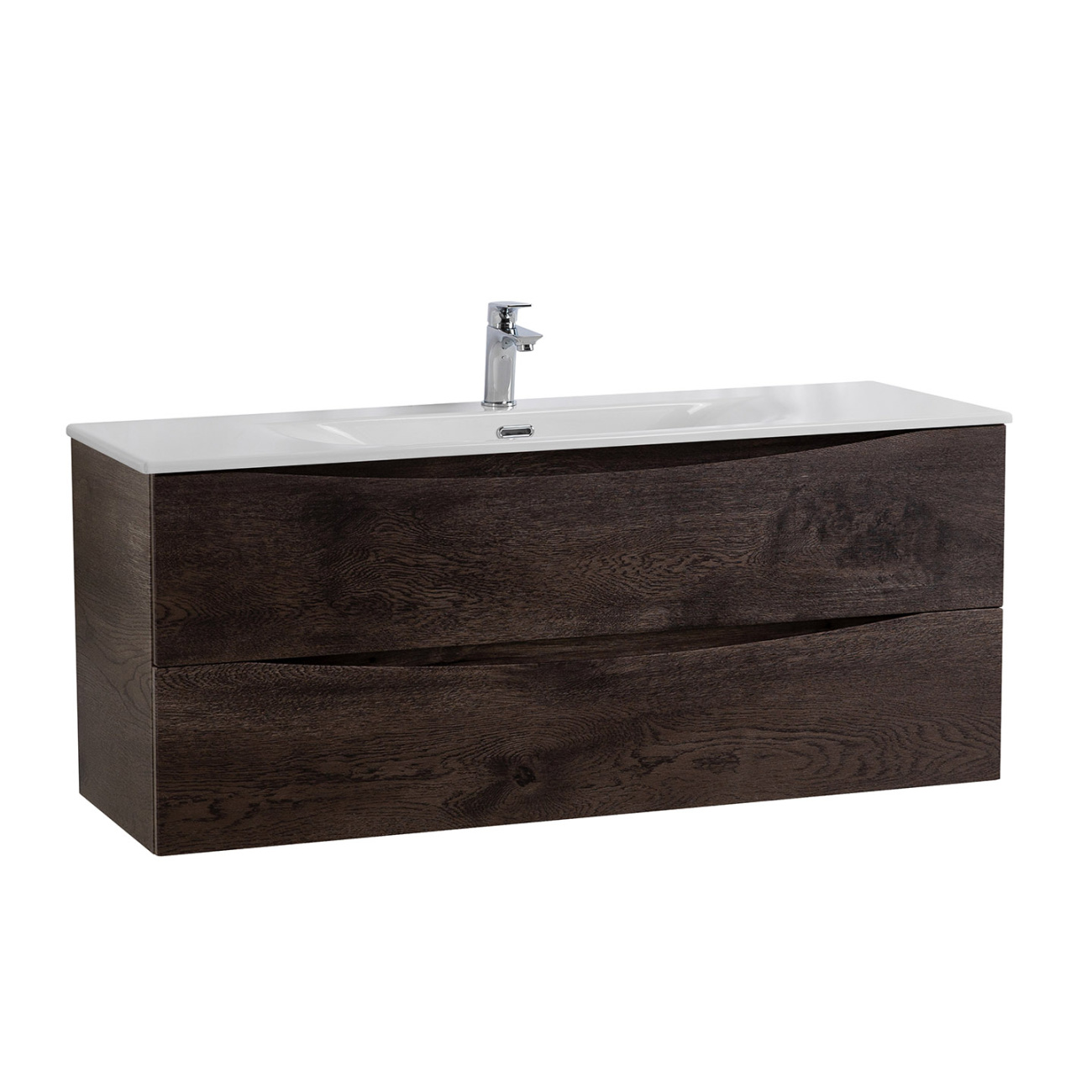 Тумба с раковиной подвесная BelBagno MARINO-CER-N-1200-2C-SO-RNG-P Rovere Nature Grigio, раковина белая BB-8099-120