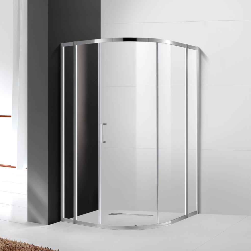 Душевой уголок Cezares MOLVENO-R-11-90+20-C-Cr-IV, 110х110х195, профиль хром, стекло прозрачное