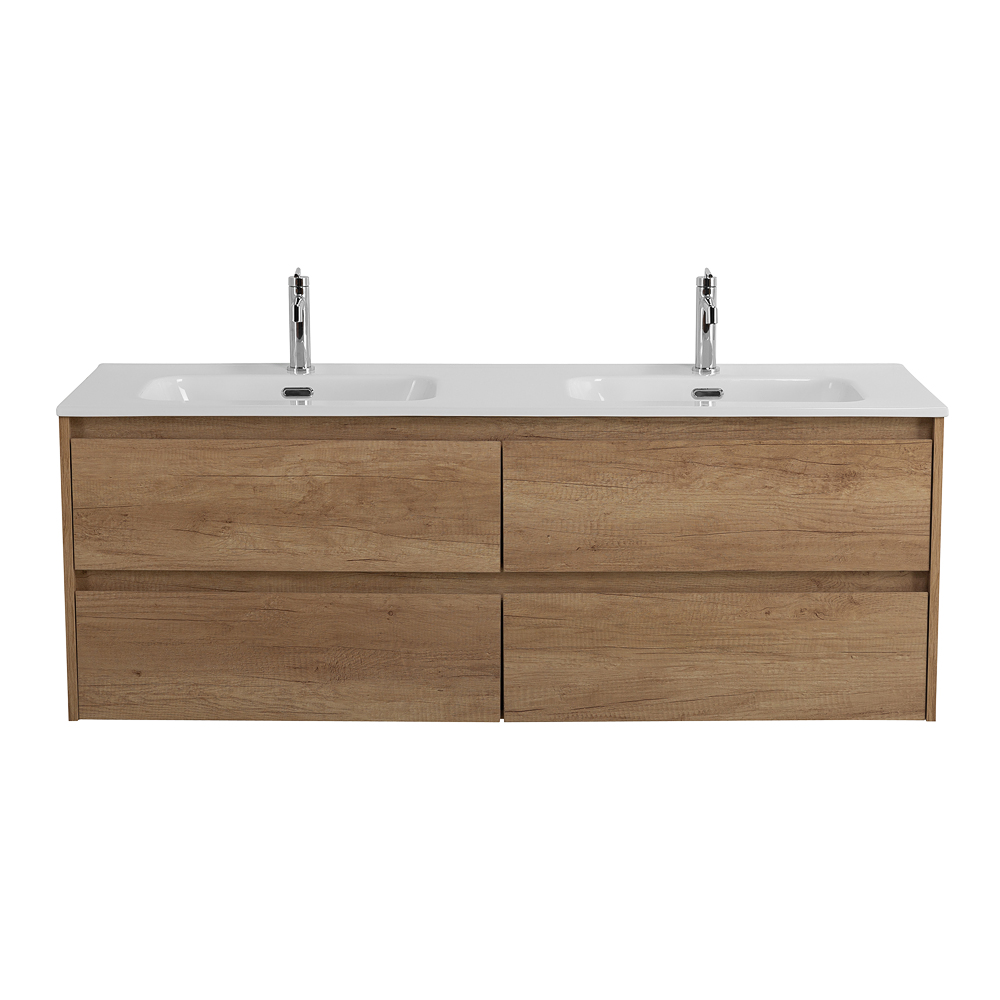 купить Тумба BelBagno KRAFT-1200-4C-SO-2-RNN с 2-й раковиной BelBagno BB1200-2-ETL, Rovere Nebrasca Nature 