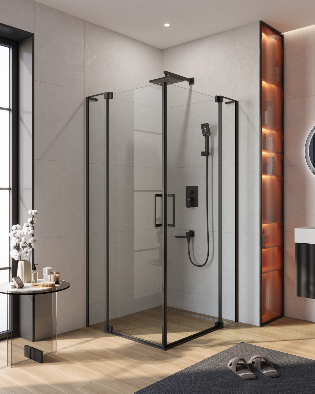 купить Душевой уголок Cezares SLIDER-AH-2-70/80-100/110-C-NERO 