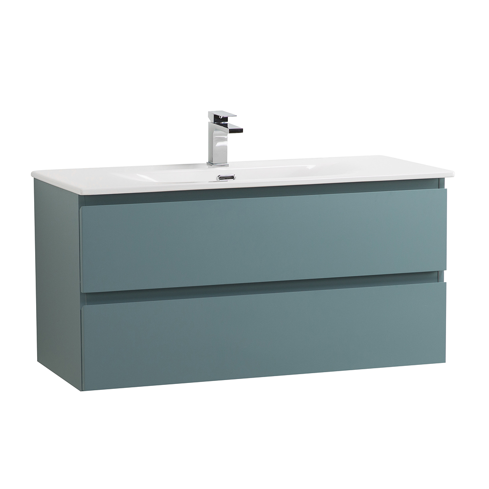 Тумба с раковиной подвесная BelBagno KRAFT-900-2C-SO-AO Голубой матовый, раковина белая BB-8099-90