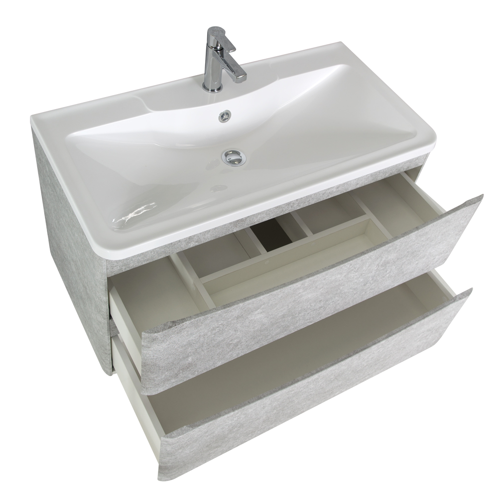 Мебель для ванной комнаты подвесная BelBagno ACQUA-1000-2C-SO-CVG 100 см Cemento Verona Grigio