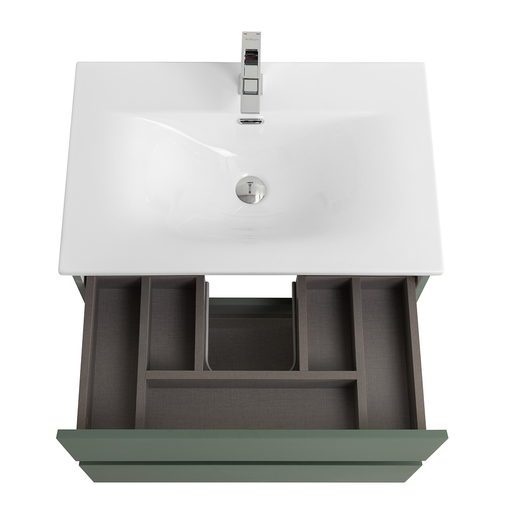 Тумба с раковиной подвесная BelBagno KRAFT-600-2C-SO-VO Еловый матовый, раковина белая BB-8099-60