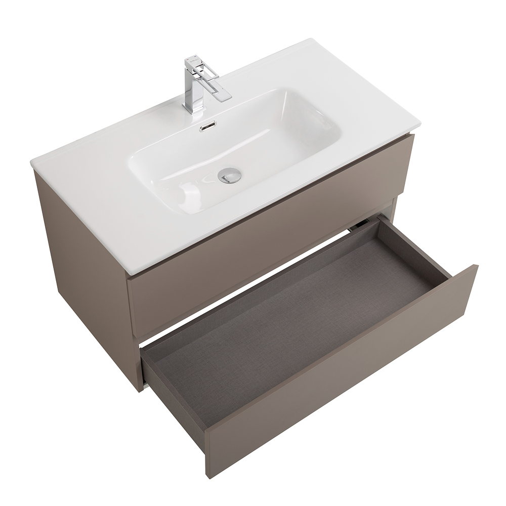 Тумба с раковиной подвесная BelBagno KRAFT-1000-2C-SO-CO Бежевый матовый, раковина белая BB1000ETL