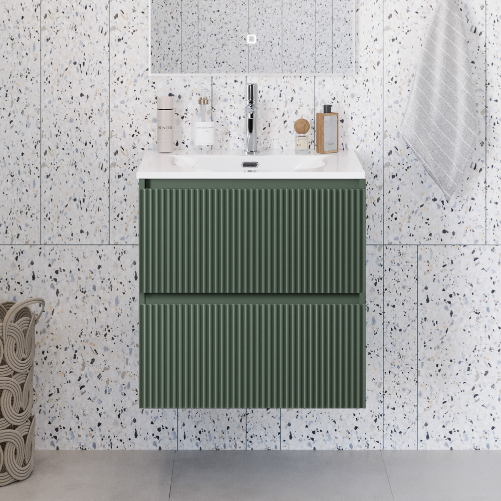 Тумба с раковиной подвесная BelBagno UNO-MINI-500-2C-SO-VO Еловый матовый, раковина белая BB-8099-3-50