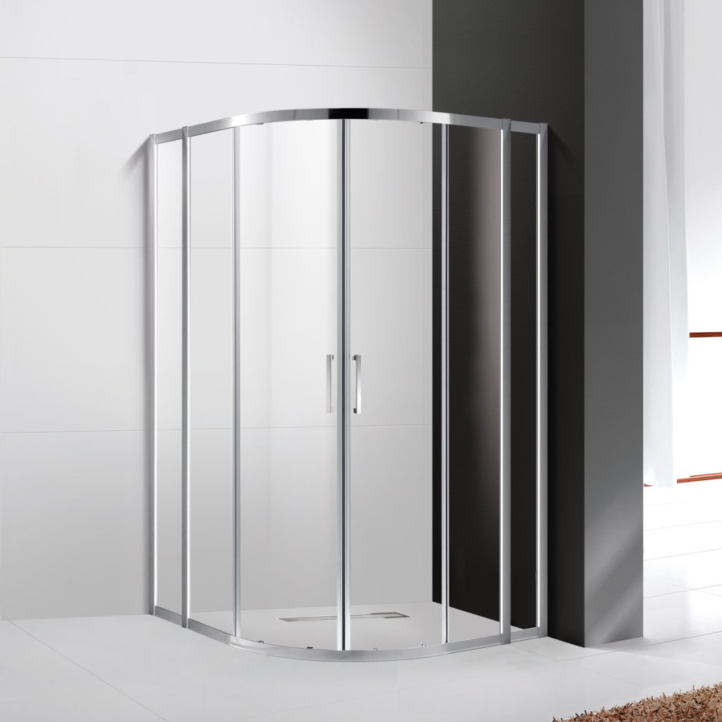 купить Душевой уголок Cezares MOLVENO-R-22-80+30-C-Cr-IV, 110х110х195, профиль хром, стекло прозрачное 
