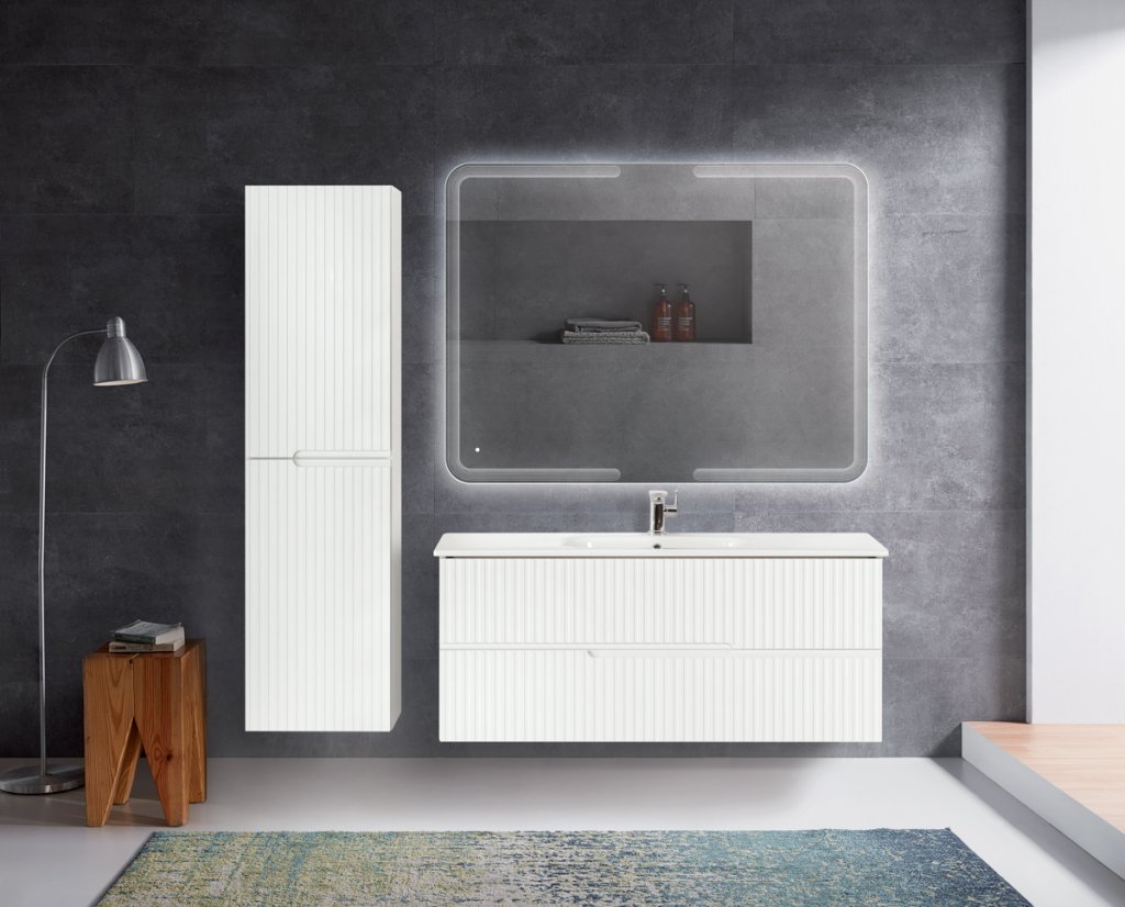 Мебель для ванной комнаты подвесная Cezares DUET-800-2C-SO-BO 80см Bianco Opaco