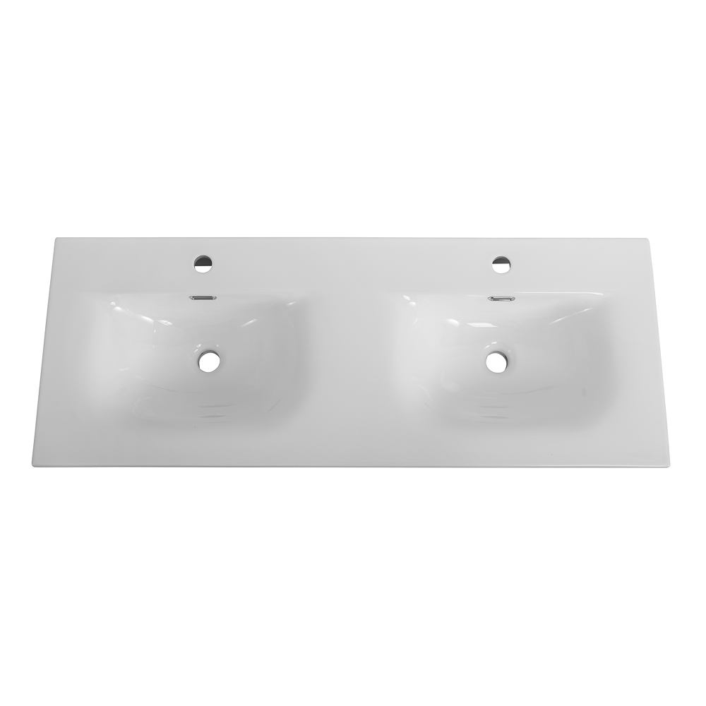 Тумба с раковиной подвесная BelBagno MARINO-CER-N-1200-4C-SO-BL-P Bianco Lucido, раковина белая BB-8099-120-2 с 2-я чашами