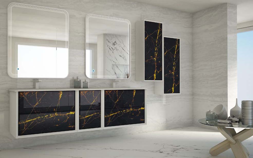 Мебель для ванной CEZARES BELLAGIO 176 см Black and Gold Stone