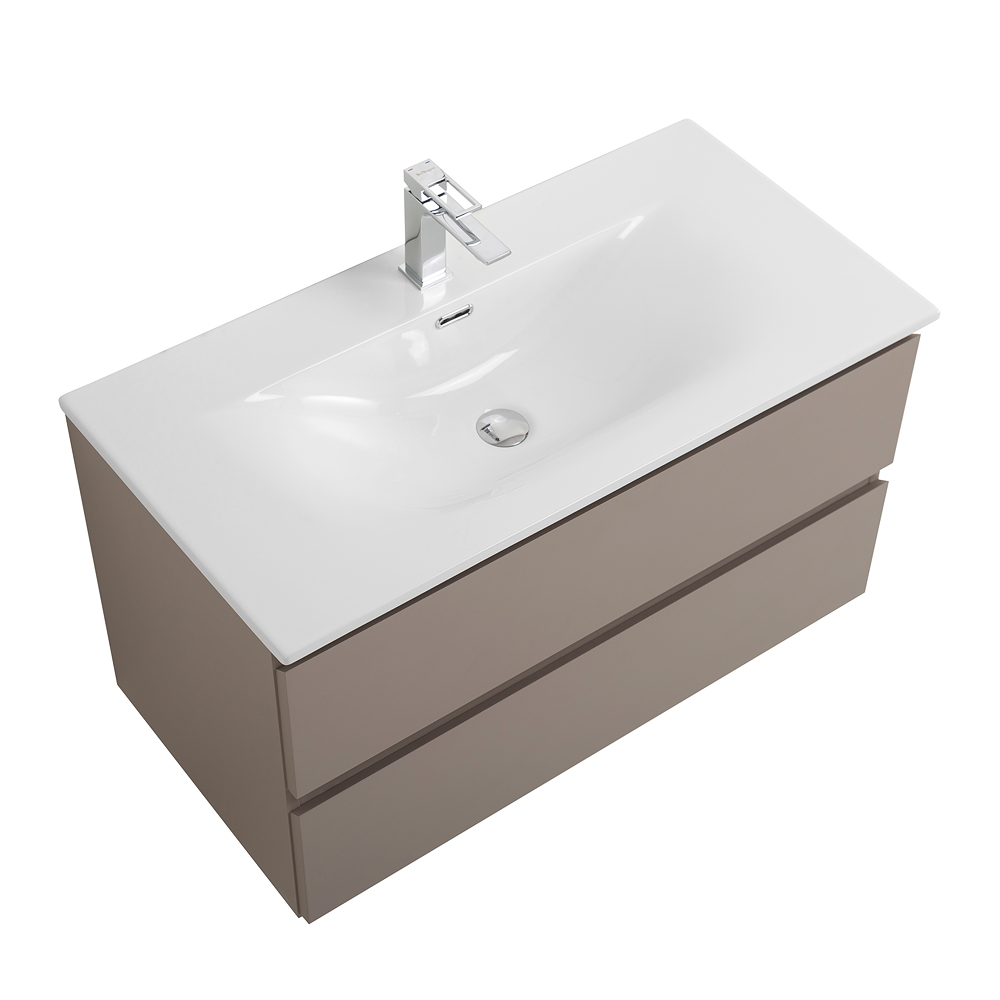 Тумба с раковиной подвесная BelBagno KRAFT-800-2C-SO-CO Бежевый матовый, раковина белая BB-8099-80