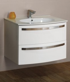 База под раковину с двумя выдвижными ящиками CEZARES COMFORT 54356 Bianco Lucido