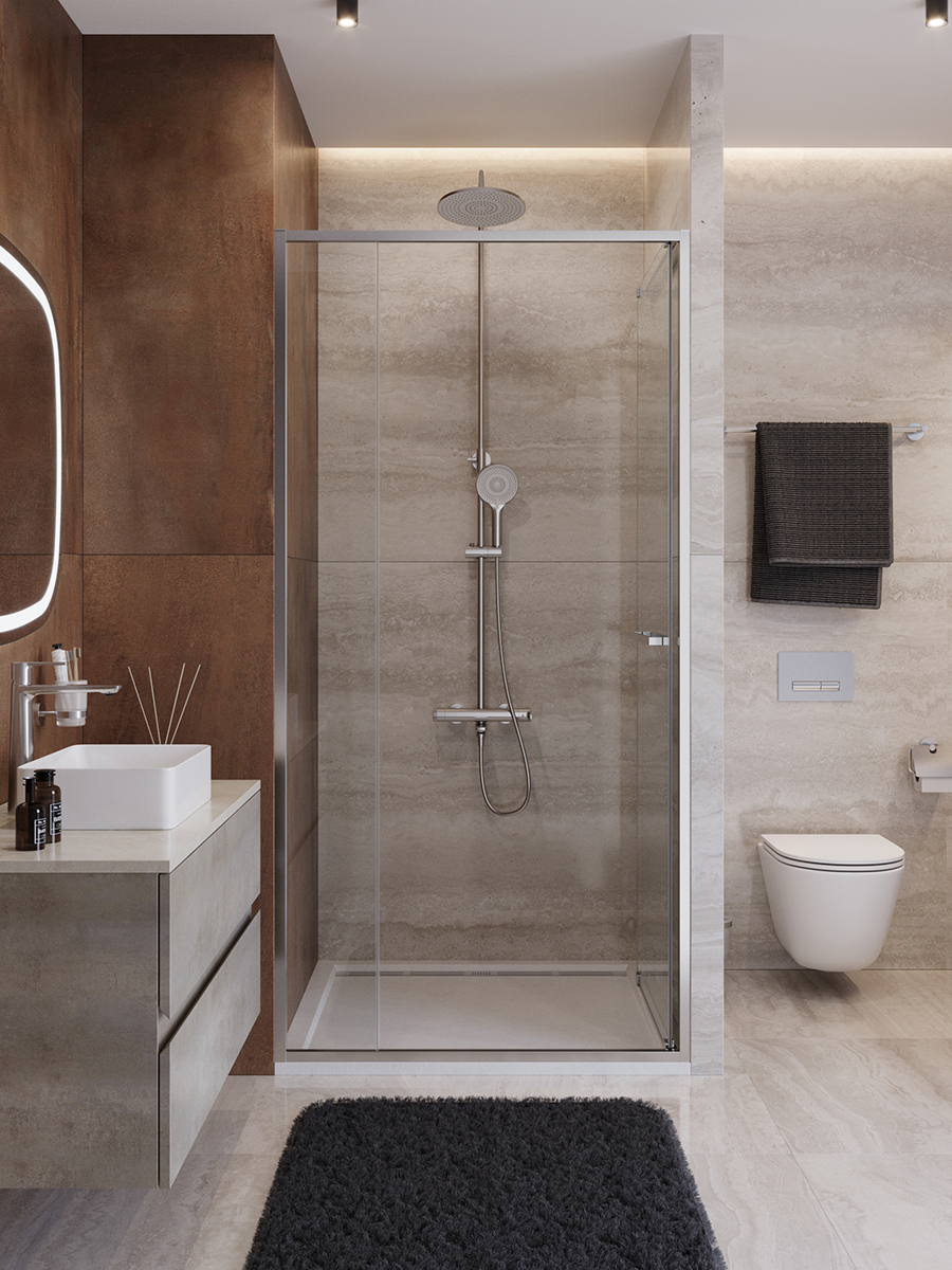 Душевая дверь Cezares LUX-B-FS-11-100-C-CR, 100х195, профиль хром, стекло прозрачное