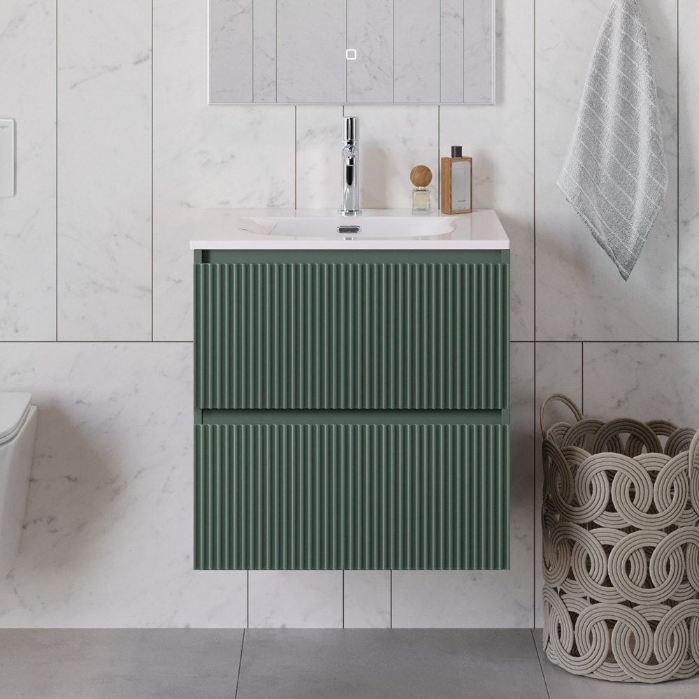 купить Тумба с раковиной подвесная BelBagno UNO-700-2C-SO-VO Еловый матовый, раковина белая BB-8099-70 