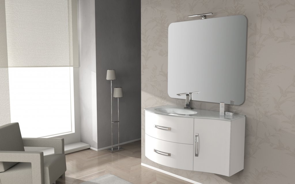 купить Мебель для ванной CEZARES STING 104 см Bianco Lucido 