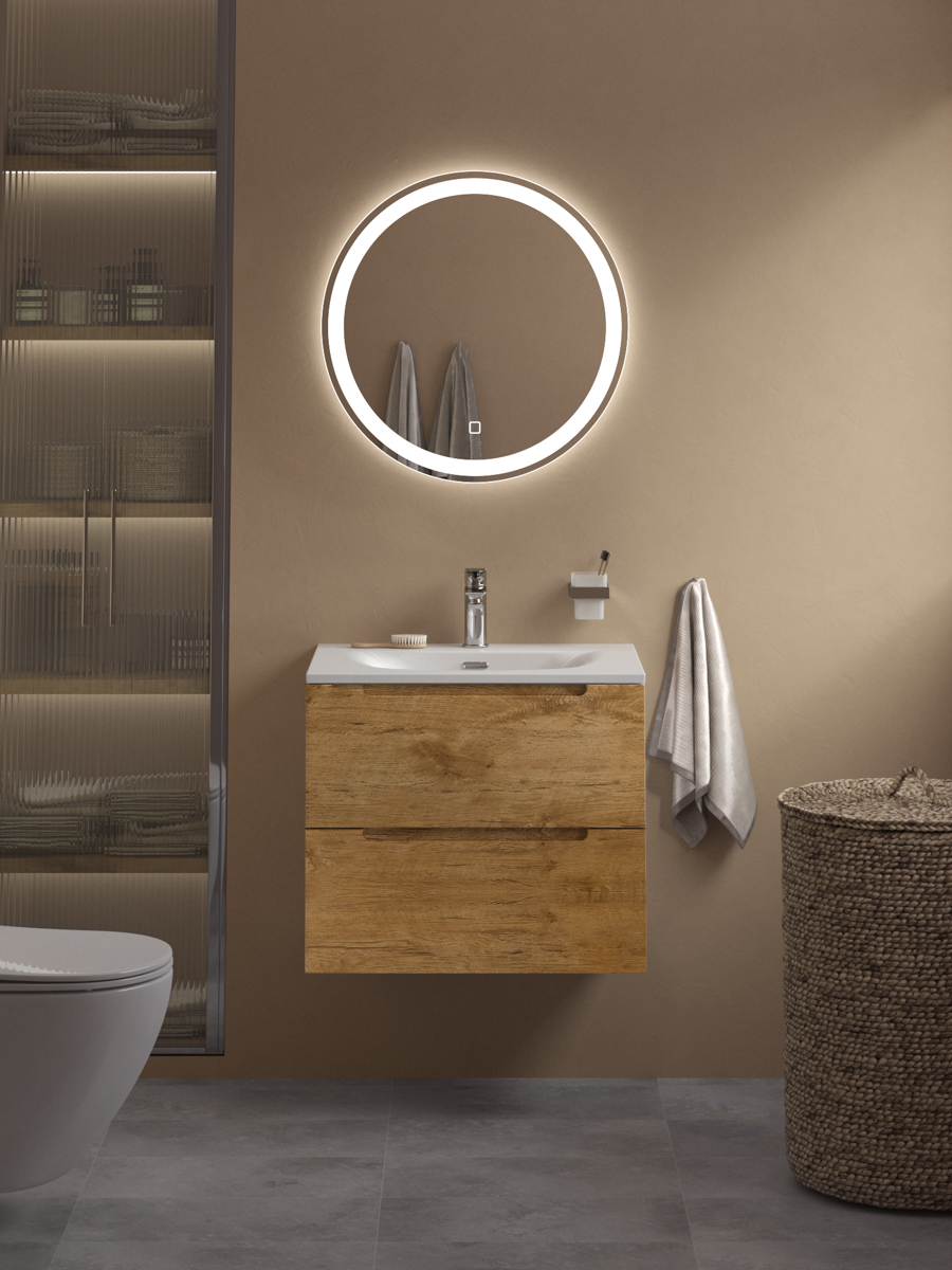 купить Тумба подвесная с раковиной BelBagno ETNA39-500/390-2C-SO-RN-P+BB-8099-3-50 