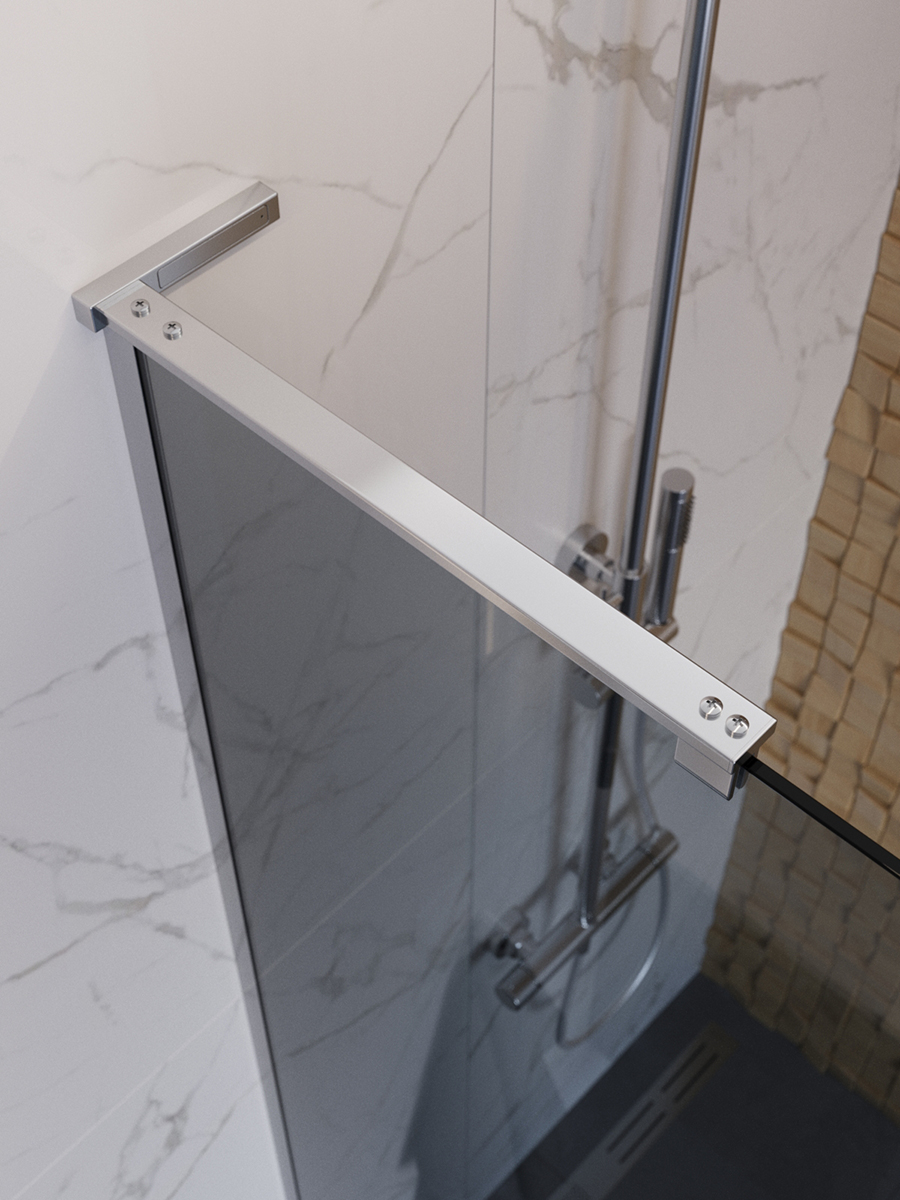 Душевая перегородка BelBagno UNO-L-1-TB-100-GR-Cr профиль хром, стекло серое