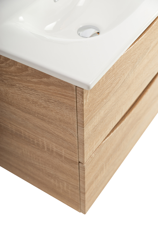 Тумба с раковиной подвесная BelBagno MARINO-CER-MINI-700-2C-SO-WO-P Rovere Bianco, раковина белая BB-8099-3-70