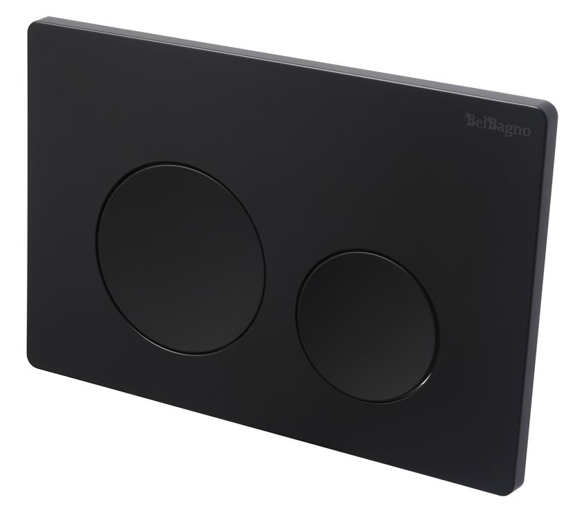 Кнопка смыва BelBagno BB-03C-NERO.M цвет чёрный матовый