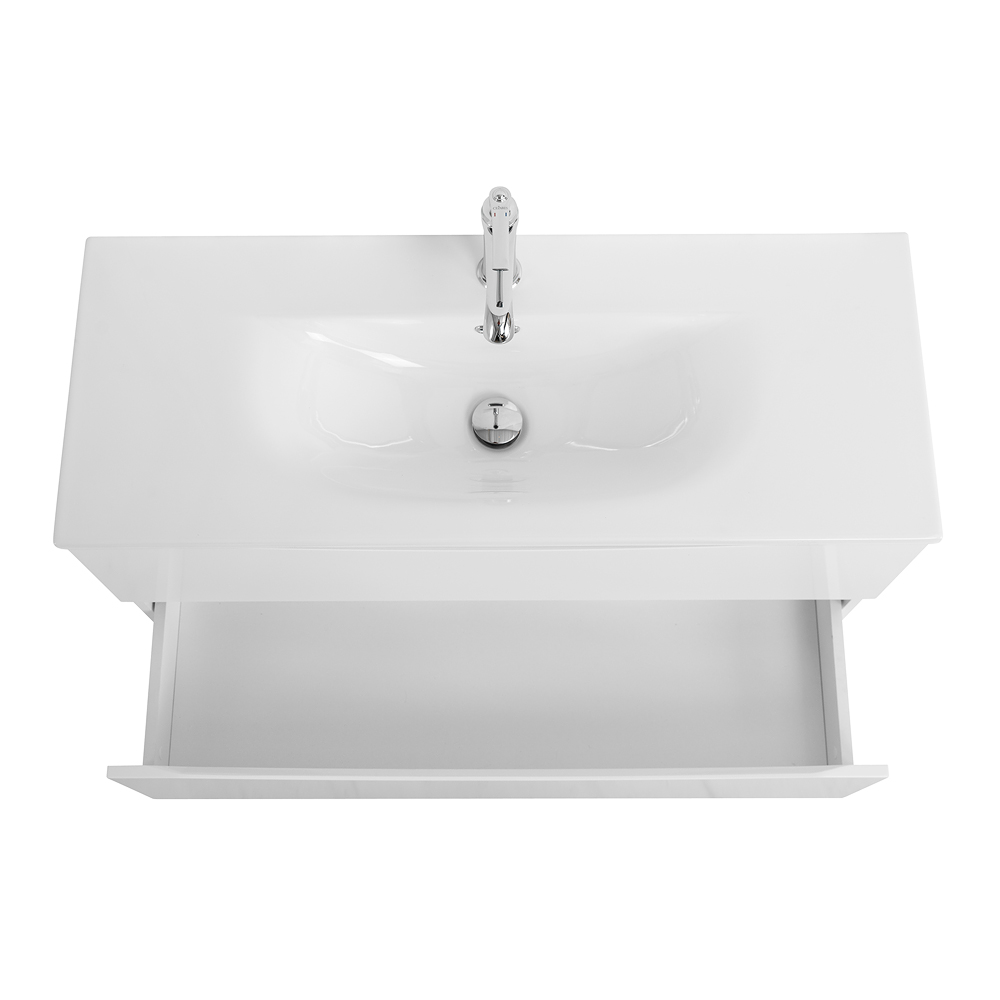 Тумба с раковиной подвесная BelBagno MARINO-CER-MINI-900-2C-SO-BO-P Bianco Opaco, раковина белая BB-8099-3-90