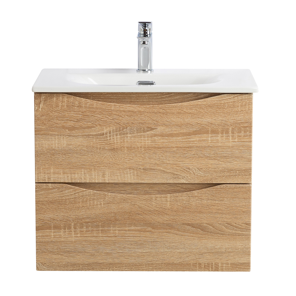 Тумба с раковиной подвесная BelBagno MARINO-CER-MINI-700-2C-SO-WO-P Rovere Bianco, раковина белая BB-8099-3-70