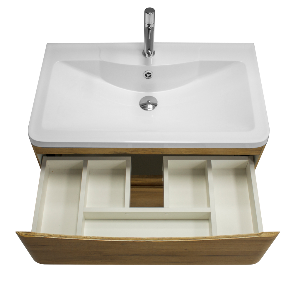 Мебель для ванной комнаты подвесная BelBagno ACQUA-800-2C-SO-RR 80см Rovere Rustico