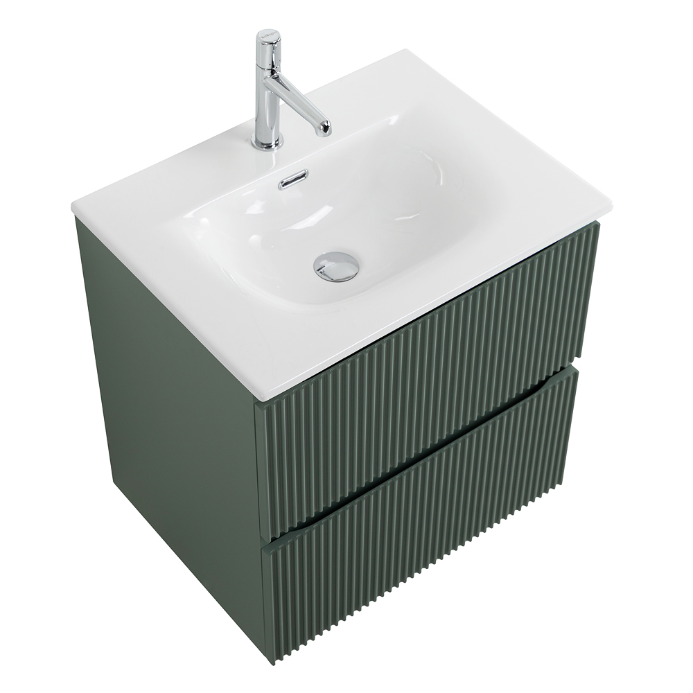 Тумба с раковиной подвесная BelBagno UNO-MINI-600-2C-SO-VO Еловый матовый, раковина белая BB-8099-3-60