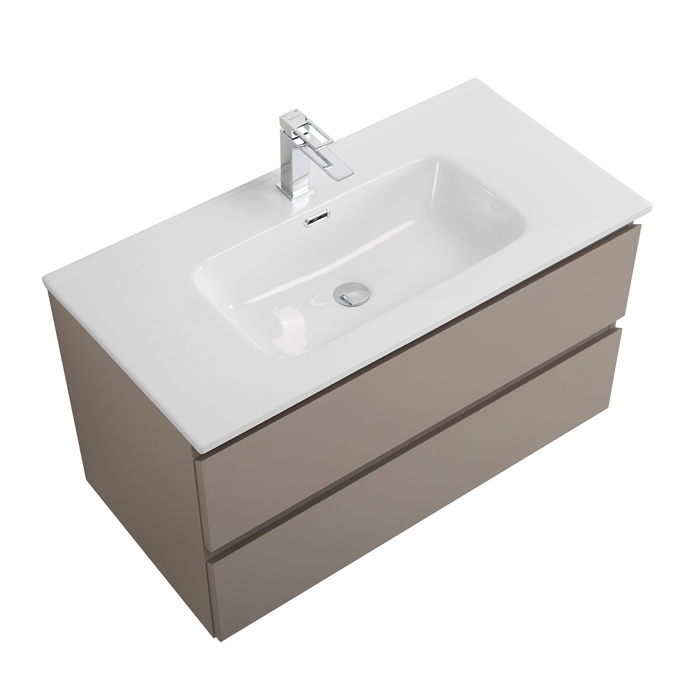 Тумба с раковиной подвесная BelBagno KRAFT-1000-2C-SO-CO Бежевый матовый, раковина белая BB1000ETL