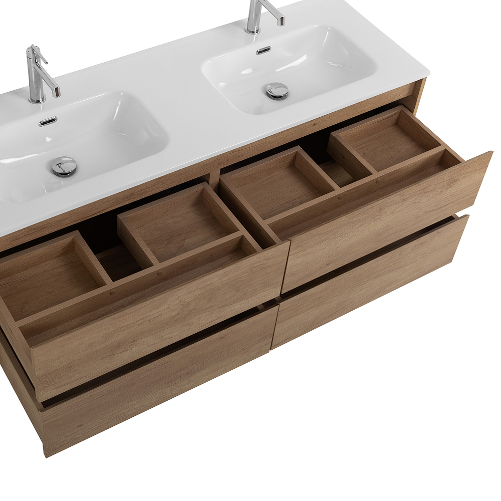 Тумба BelBagno KRAFT-1200-4C-SO-2-RNN с 2-й раковиной BelBagno BB1200-2-ETL, Rovere Nebrasca Nature