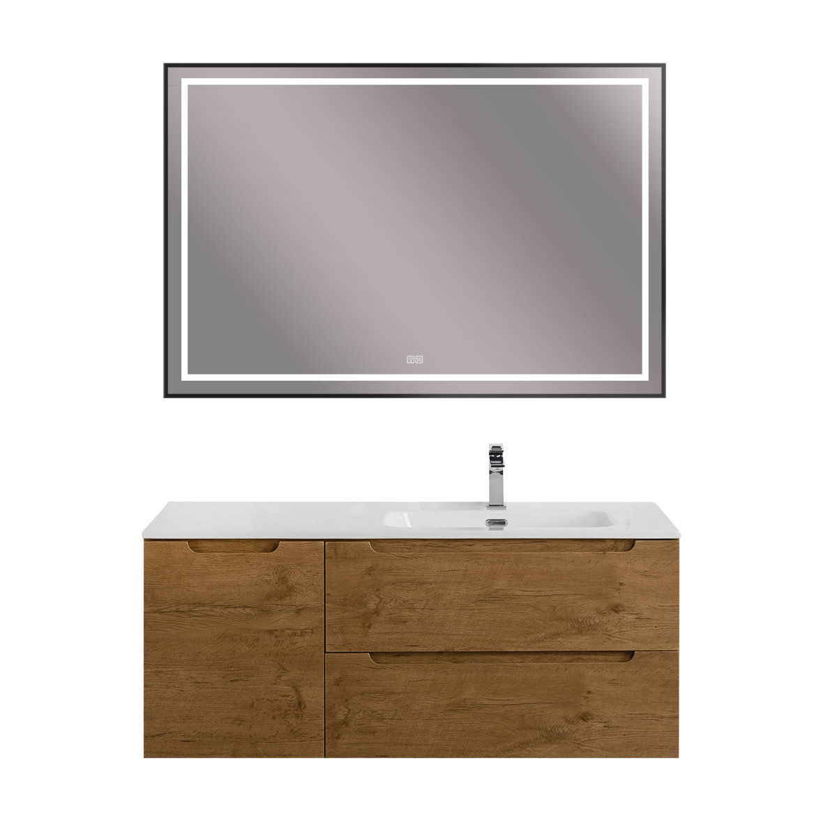 Подвесная тумба с раковиной BelBagno ETNA 120 Rovere Nature правая, ETNA-1200-2C-1A-SO-RN-R + BB1200ETL-R