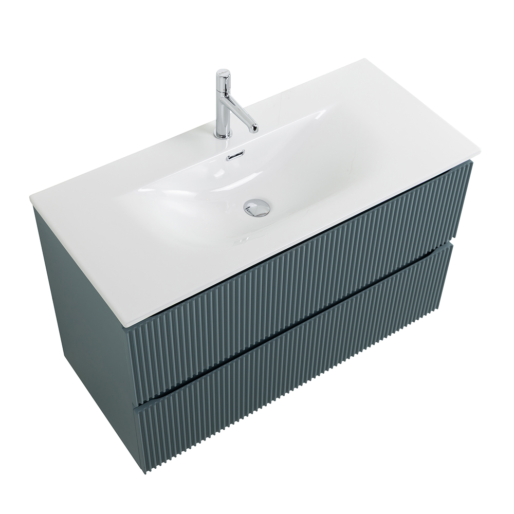 Тумба с раковиной подвесная BelBagno UNO-1200-2C-SO-AO Голубой матовый, раковина белая BB-8099-120