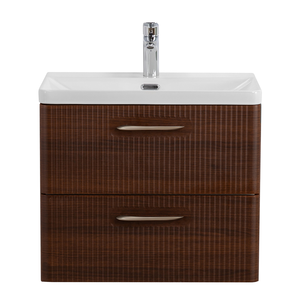 Подвесная тумба с раковиной Belbagno DUE 60 см Noce DUE-600-2C-SO-NOCE-P + BB-8076-3-60