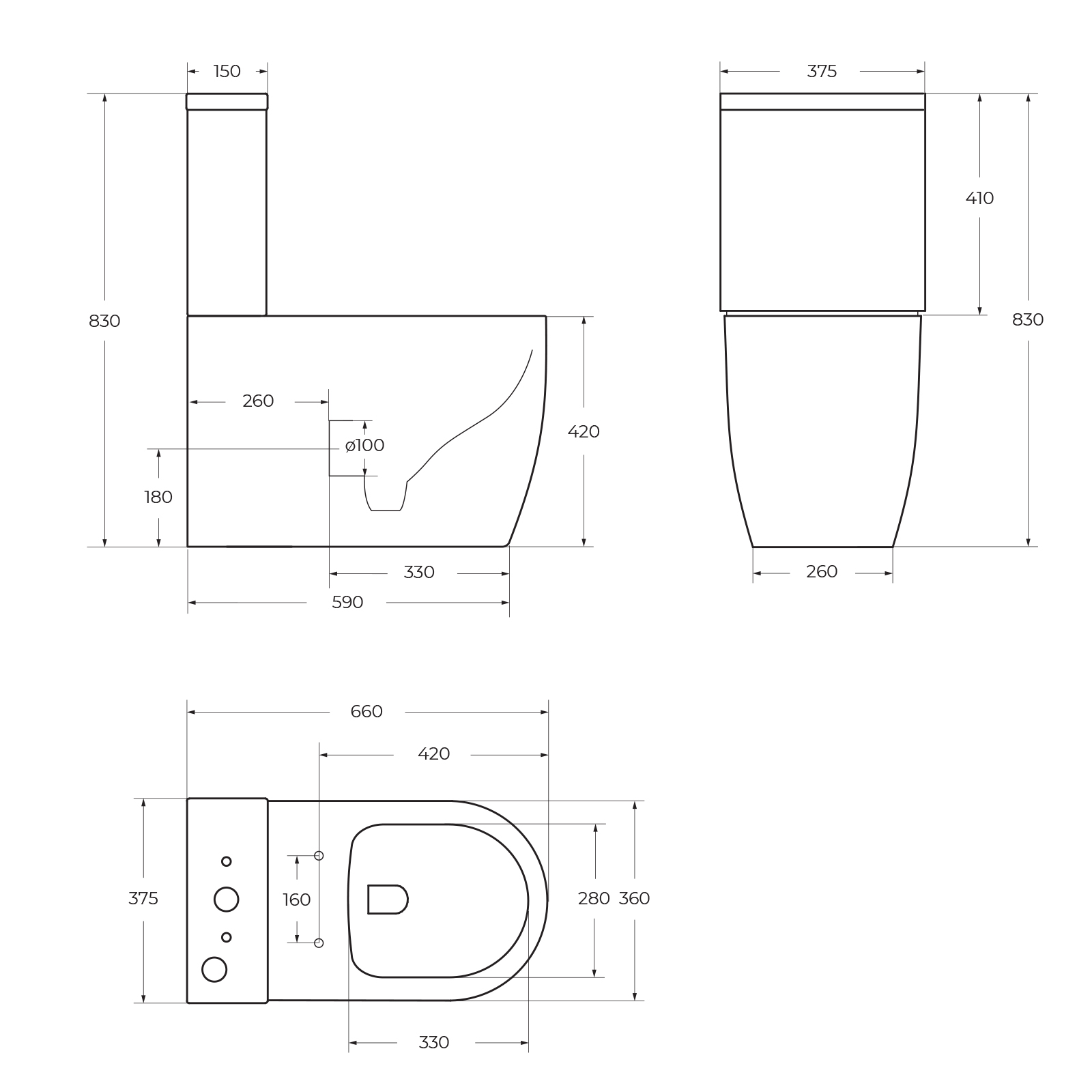 Унитаз-компакт BelBagno MARINO BB105CPR/BB105SC + BB105T безободковый с сидением