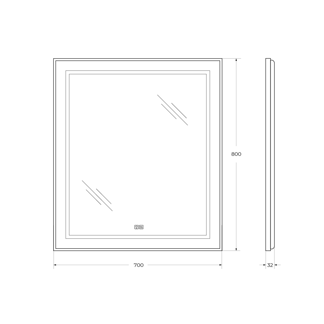 Зеркало BelBagno SPC-KRAFT-700-800-TCH-WARM