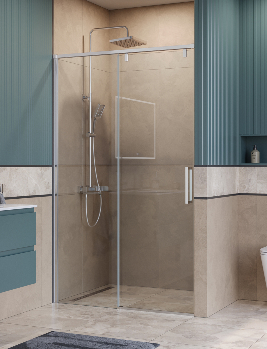 купить Душевая дверь шириной 130см BelBagno SOFT_CLOSE-1-BF-1-130-C-Cr профиль хром, стекло прозрачное 