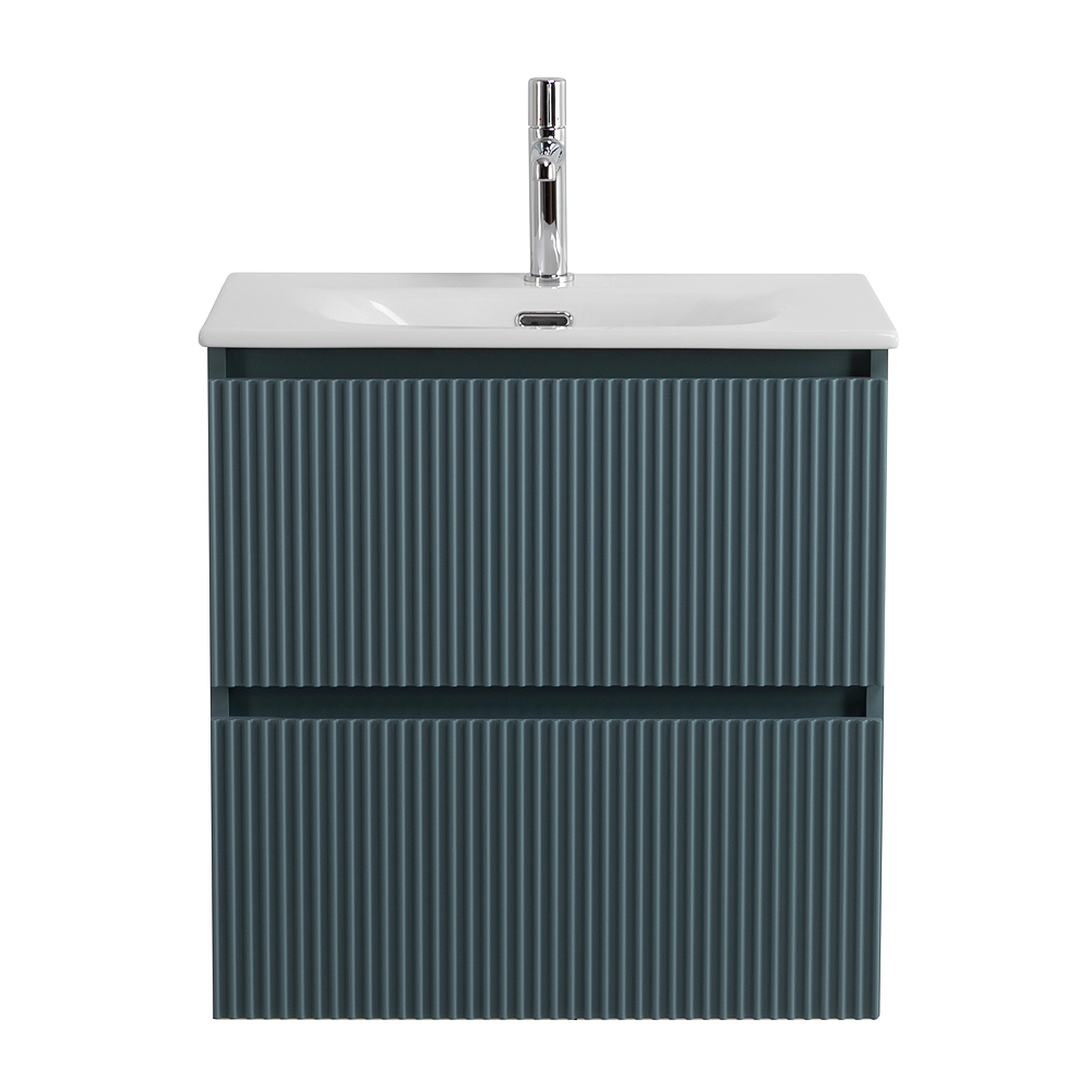 Тумба с раковиной подвесная BelBagno UNO-MINI-600-2C-SO-AO Голубой матовый, раковина белая BB-8099-3-60