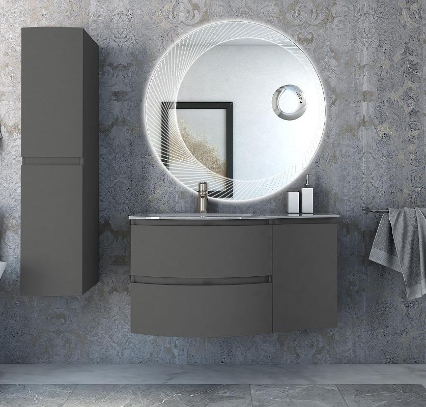 Мебель для ванной чаша слева Cezares VAGUE 104 Grigio Talpa Opaco 54905+54906