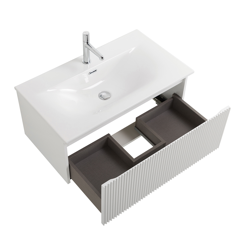 Тумба с раковиной подвесная BelBagno UNO-800-1C-SO-BO Bianco Opaco, раковина белая BB-8099-80