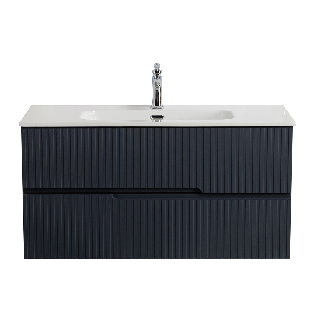 Тумба подвесная CEZARES DUET-N-1000-2C-SO-GR-P с раковиной CZR-8095-100, графит 